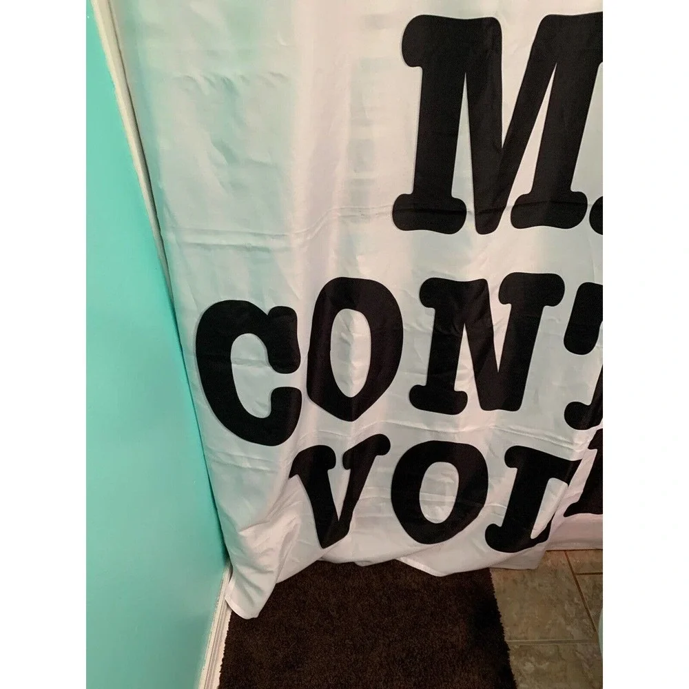 CafePress May Contain Vodka Shower Curtain (769898806) Open Pkg FS Bnfts Charity
